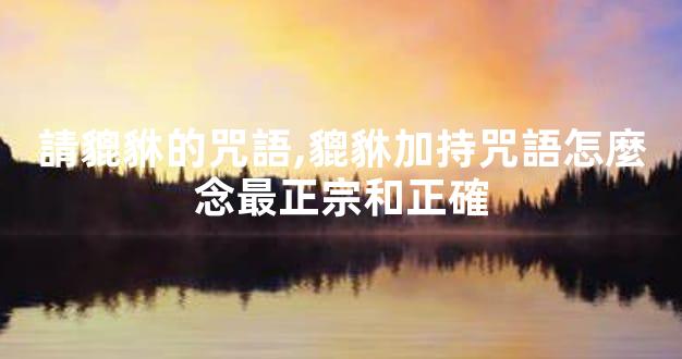 請貔貅的咒語,貔貅加持咒語怎麼念最正宗和正確