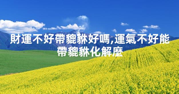 財運不好帶貔貅好嗎,運氣不好能帶貔貅化解麼
