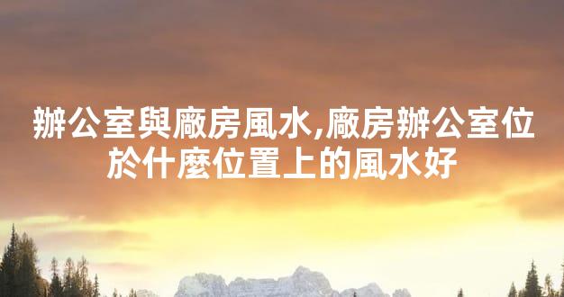 辦公室與廠房風水,廠房辦公室位於什麼位置上的風水好