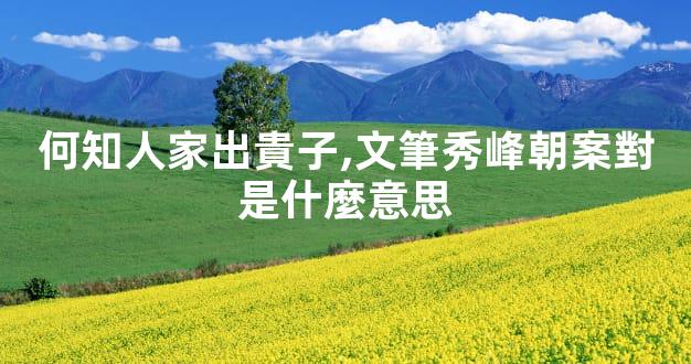 何知人家出貴子,文筆秀峰朝案對是什麼意思