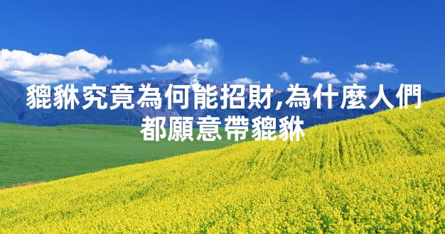 貔貅究竟為何能招財,為什麼人們都願意帶貔貅