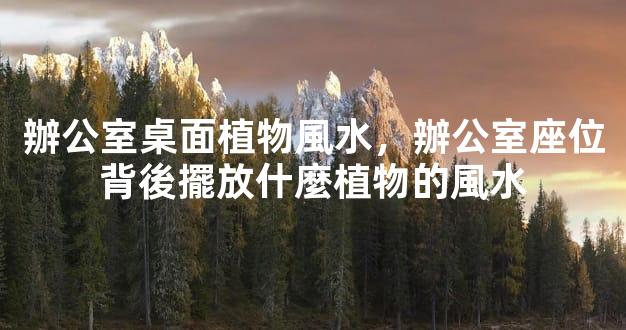 辦公室桌面植物風水，辦公室座位背後擺放什麼植物的風水